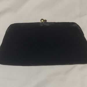 Elegant Suede Black Clutch Bag